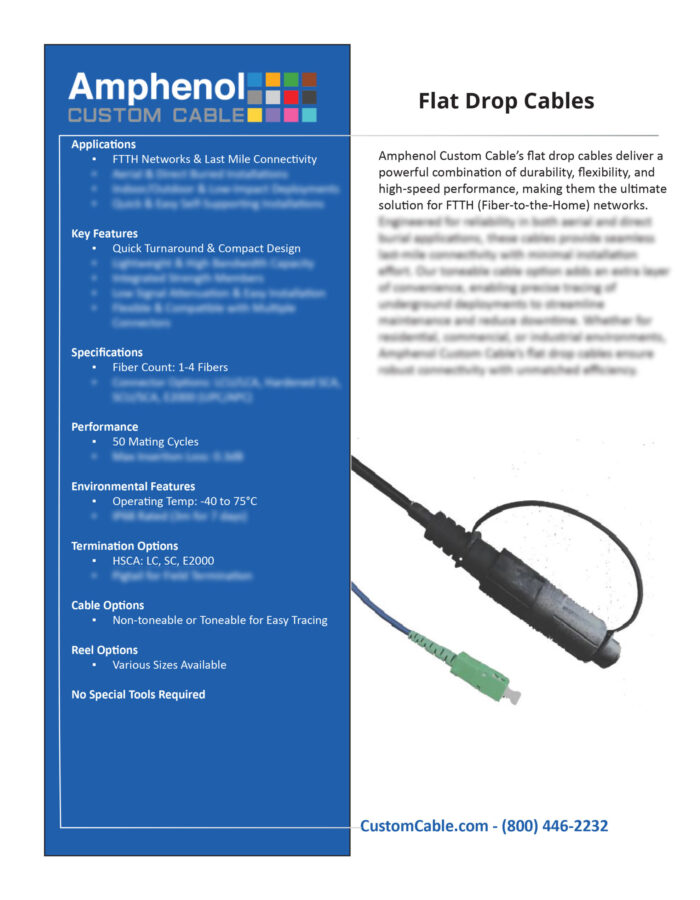 Flat Drop Cables - Data Centers